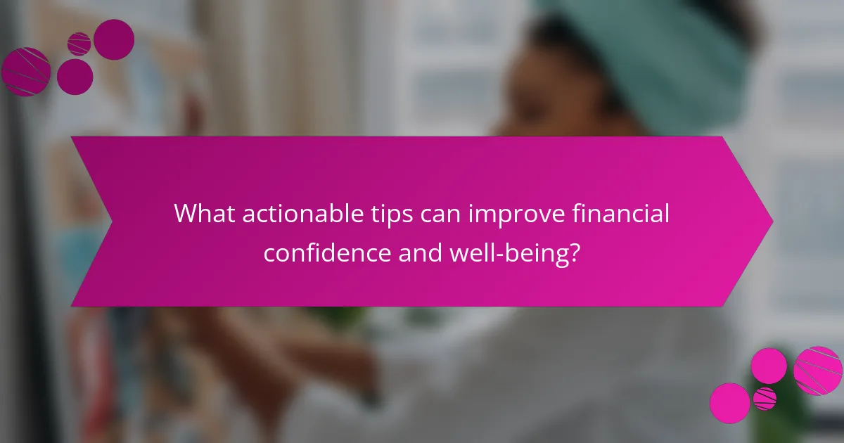 What actionable tips can improve financial confidence and well-being?