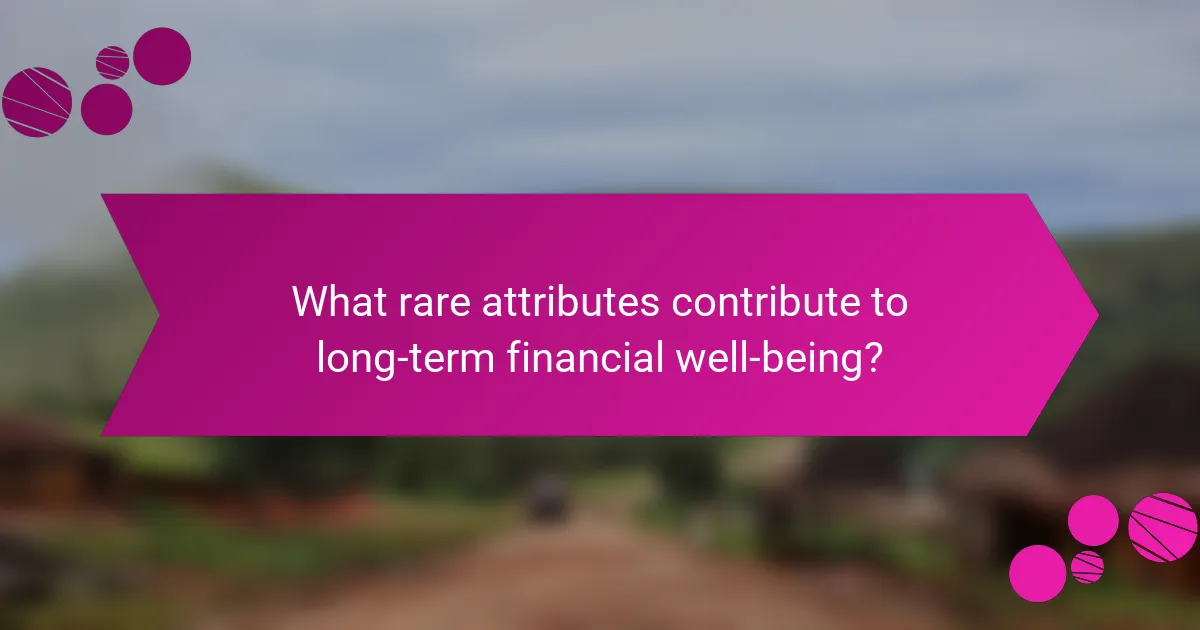 What rare attributes contribute to long-term financial well-being?
