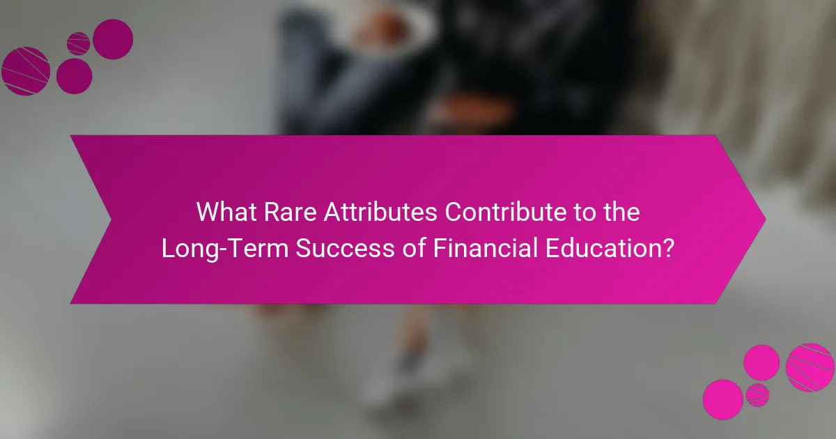What Rare Attributes Contribute to the Long-Term Success of Financial Education?