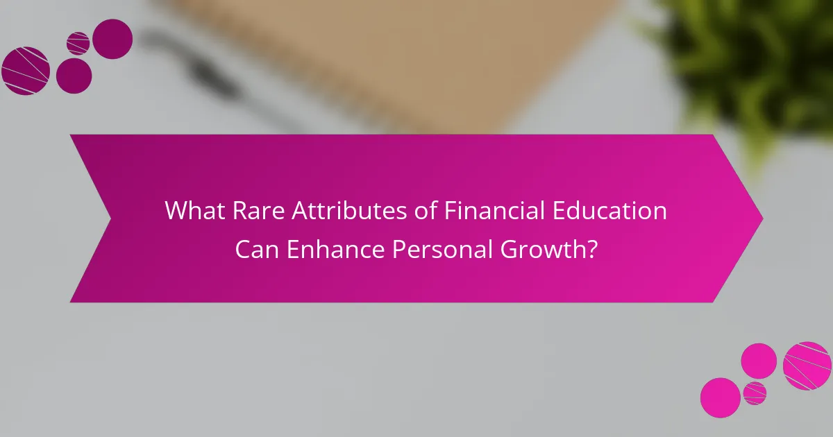 What Rare Attributes of Financial Education Can Enhance Personal Growth?