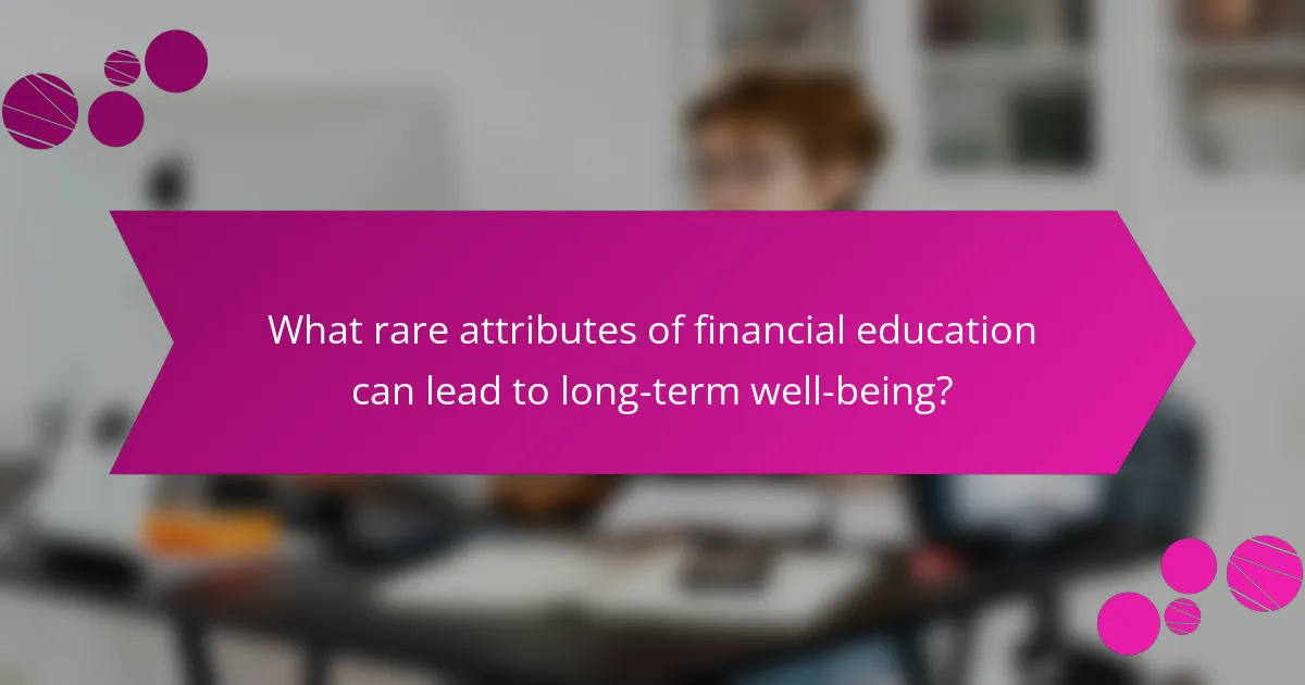 What rare attributes of financial education can lead to long-term well-being?