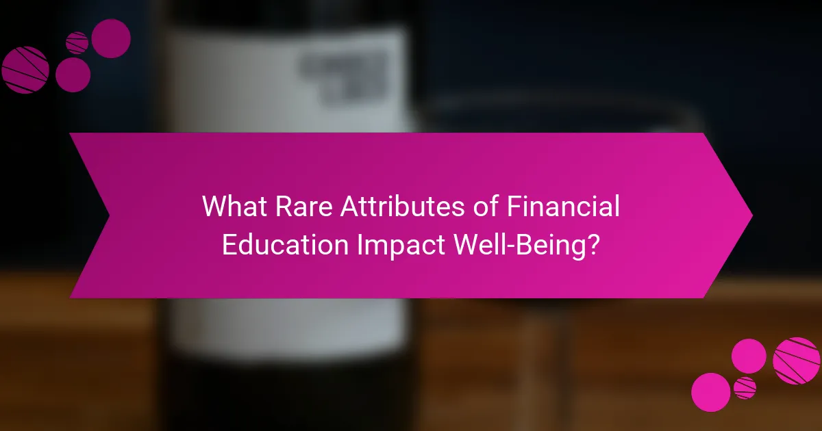 What Rare Attributes of Financial Education Impact Well-Being?