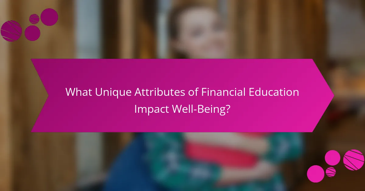 What Unique Attributes of Financial Education Impact Well-Being?