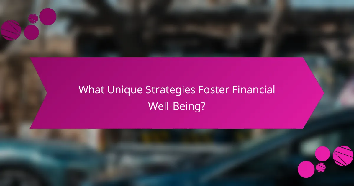 What Unique Strategies Foster Financial Well-Being?